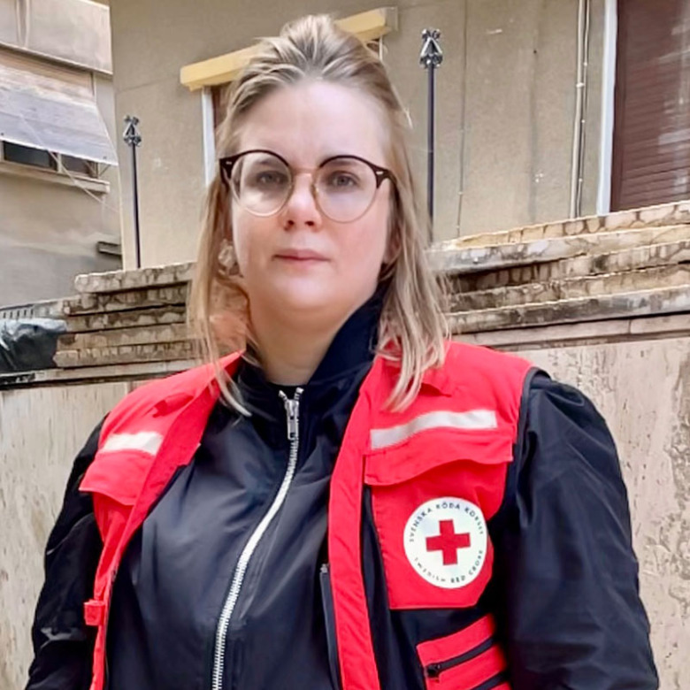 Sjuksköterskan Johanna Lönn i Damaskus.