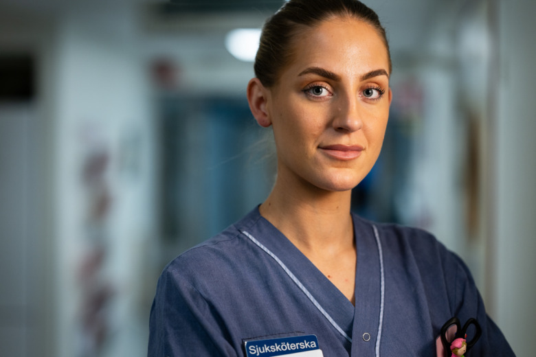 Vendela Knuutinen, sjuksköterska på hjärtkliniken , Danderyds sjukhus. Foto: Anders G Warne