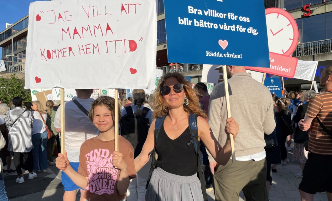 De manifesterade för kortare arbetstid i vården