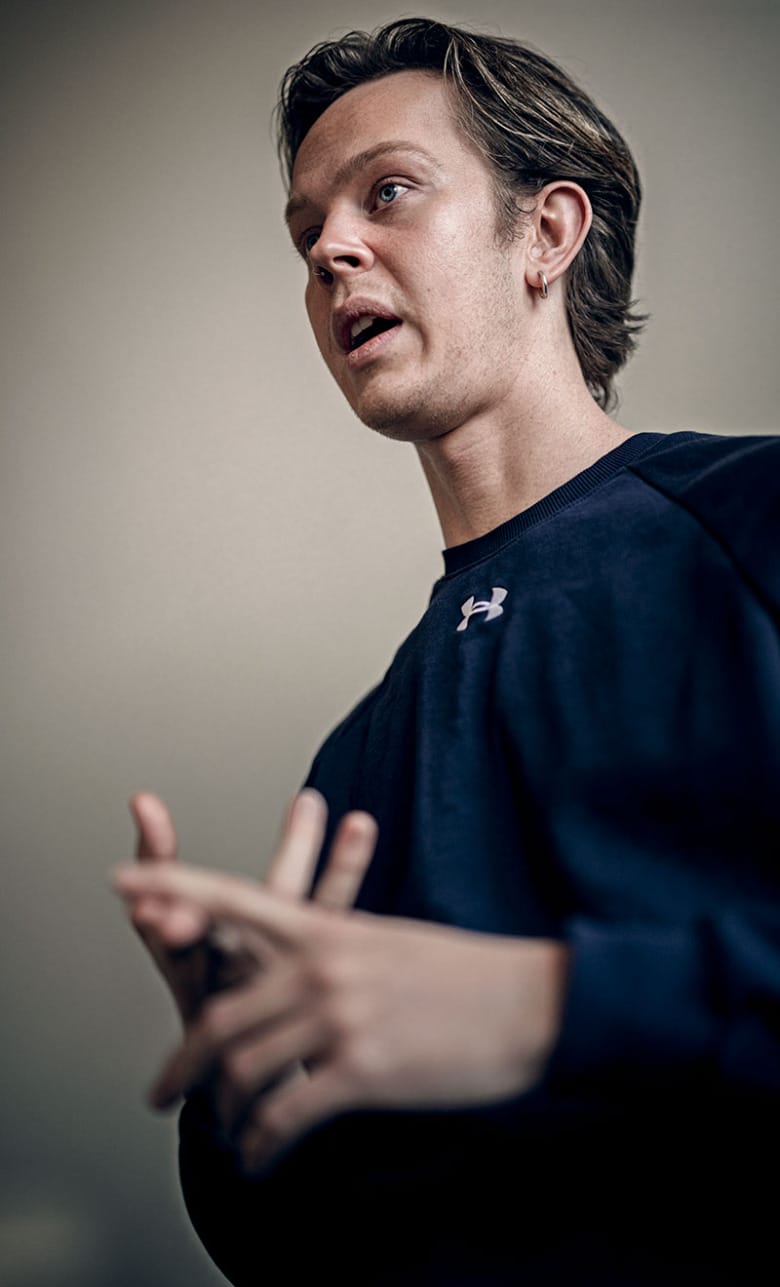 Sjuksköterskestudenten Alfred Larsson vid Göteborgs universitet.