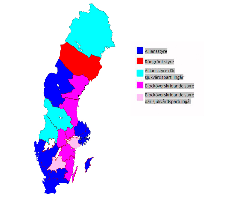 Sjukvårdspartier styr i fem landsting