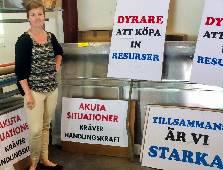 Sjuksköterskor demonstrerar i Nyköping