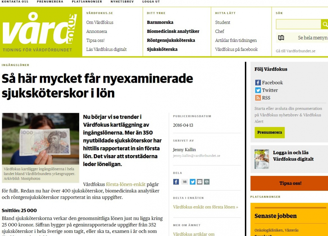 Vårdfokus mest lästa artiklar förra året