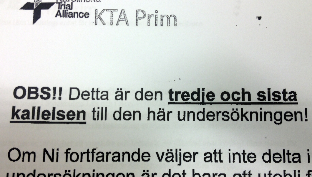 Karolinska kritiseras för påstridig kallelse
