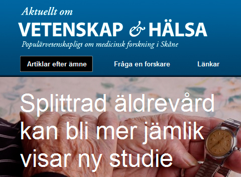 Ny webbplats för medicinska och vårdvetenskapliga rön från Skåne