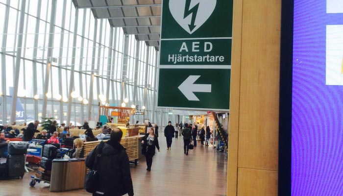 Arlanda först med att bli hjärtsäker flygplats